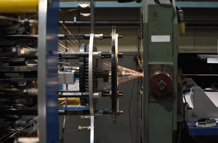 Berkeley Lab has finished winding wire into the cables needed to make focusing magnets for the Accelerator Upgrade Project. Marilyn Sargent/Berkeley Lab